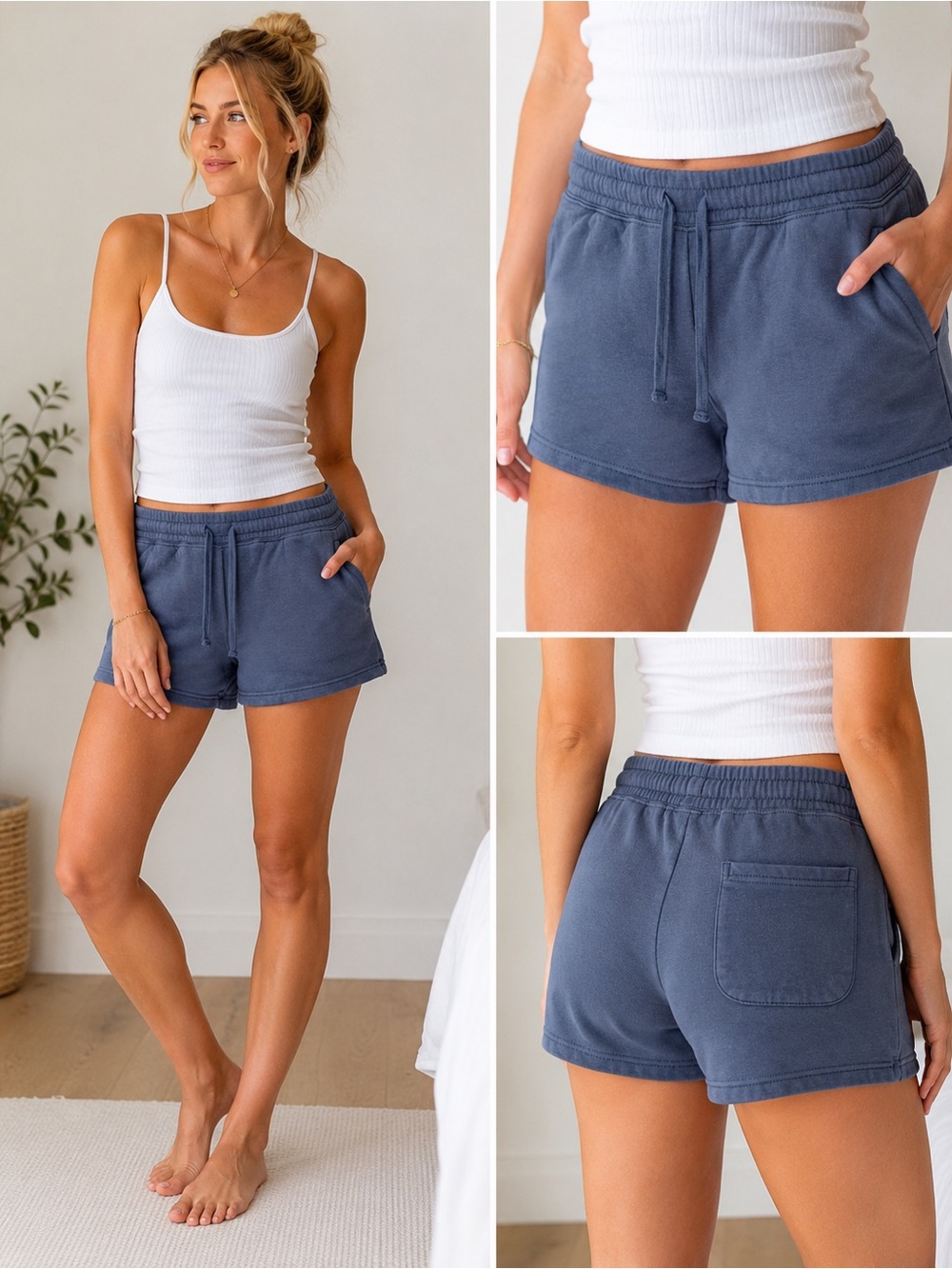 ☀️ Summer Sale ☀️ Ardene Blue Fleece Lounge Shorts | Drawstring Waist